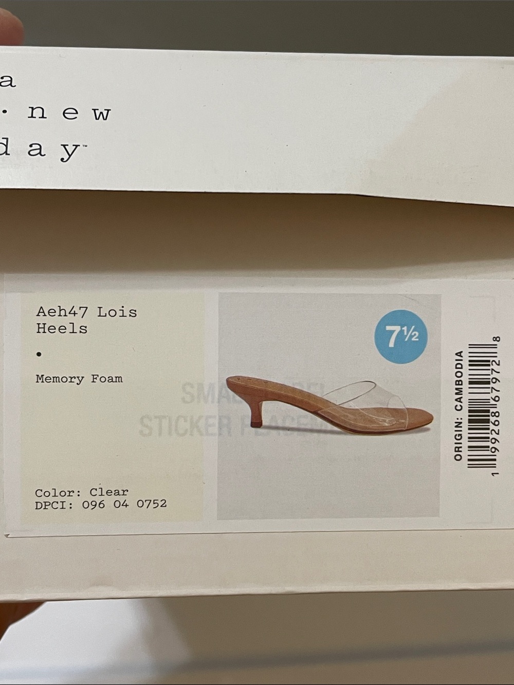 Lois Clear Kitten Heel Sandal, a new day NWT Sz. 7.5 - Picture 2 of 11